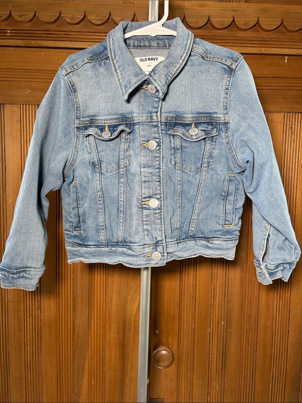 Old Navy Light Blue Denim Jacket Cropped Button-Front